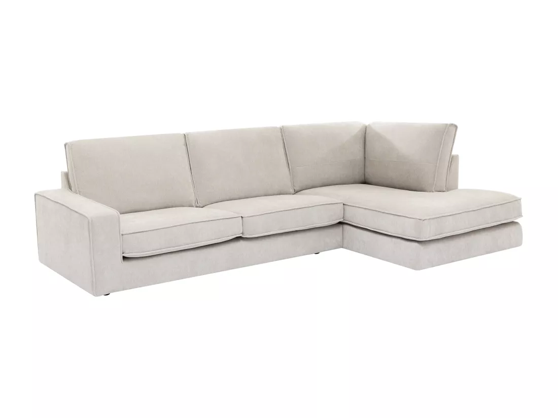 Canapé d'angle droit en tissu beige APRICALE