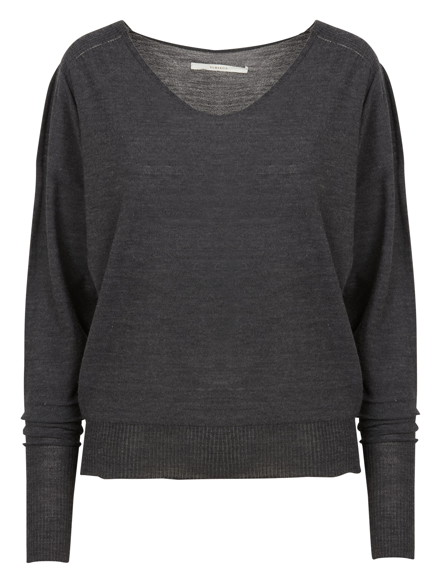 TABIS - Pull ample col V en laine| Gris