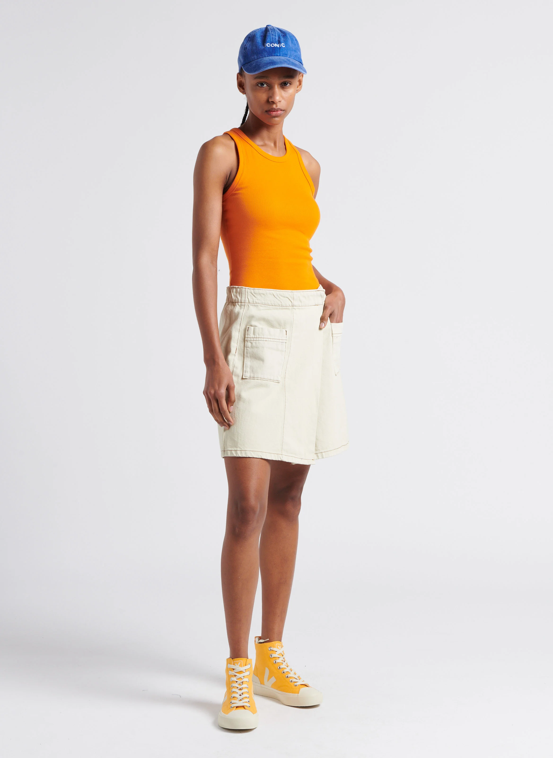 WATA II CANVAS - Baskets montantes en coton | Jaune