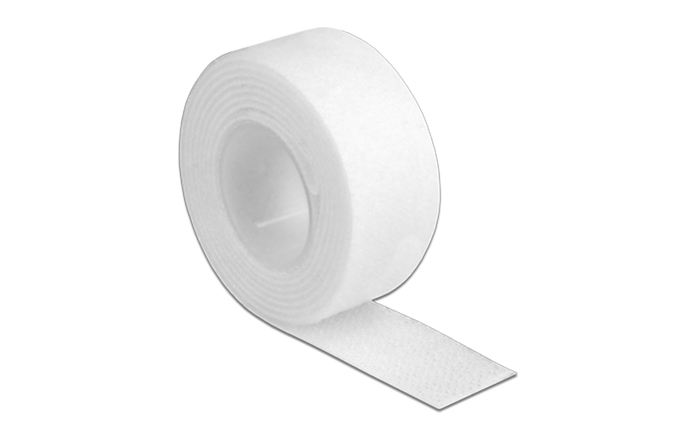 Klettband 1m x 20 mm WeissDelock Klettband auf Rolle L 1 m x B 20 mm weiss