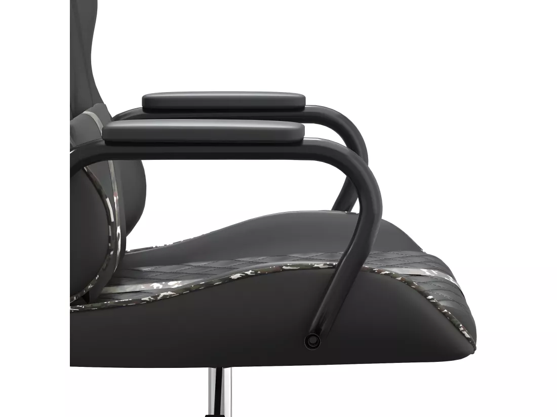Chaise de jeu de massage camouflage et noir similicuir
