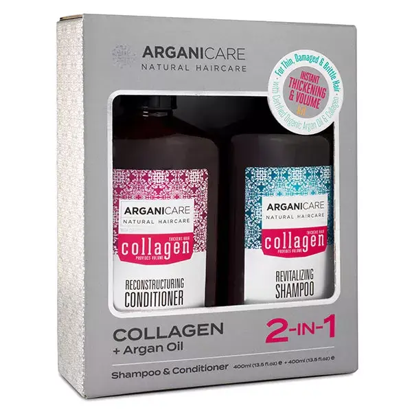 Kit Presente Arganicare Collagen: Shampoo 400ml + Condicionador 400ml