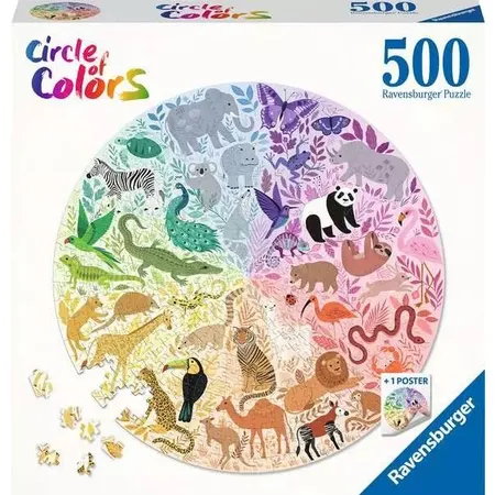 Ravensburger Puzzle - Circle of Colors - Animals, 500 Teile