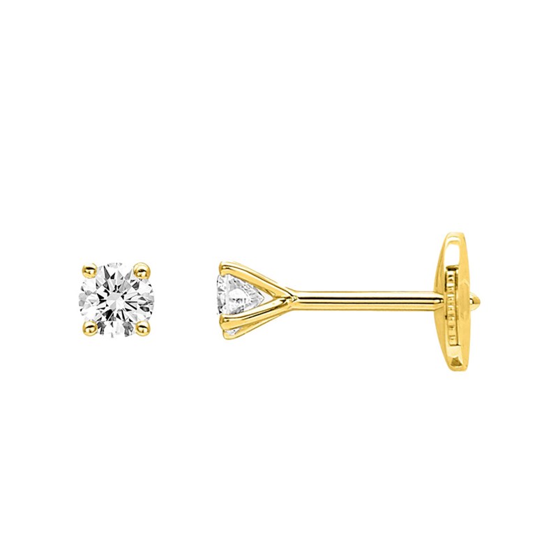 Boucles d'oreilles Femme - Or 18 Carats - Diamant 0,2 Carats