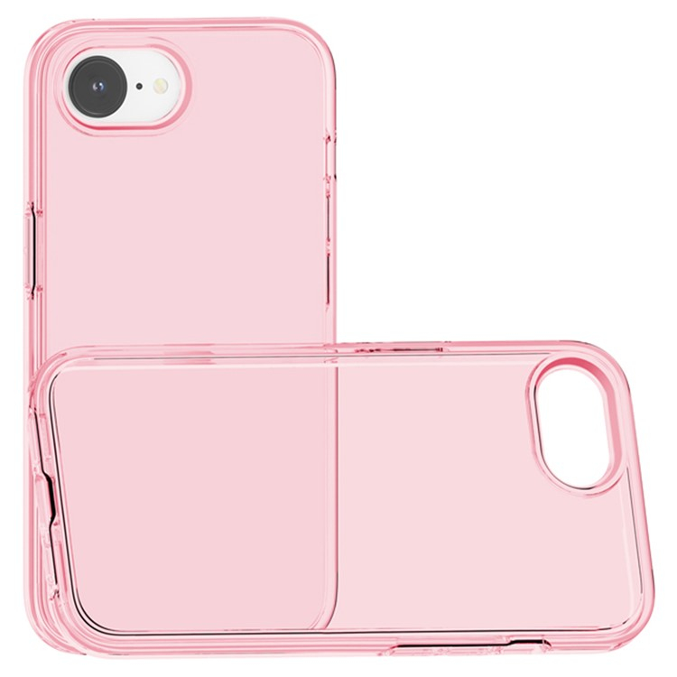 iPhone 16e Hybrid Hardcase Hülle mit TPU Bumper - Pink / Transparent