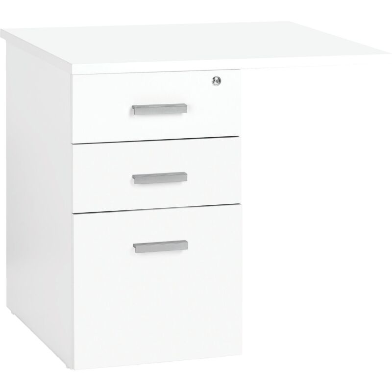 Caisson hauteur bureau 3 tiroirs avec extension Intuitiv' blanc