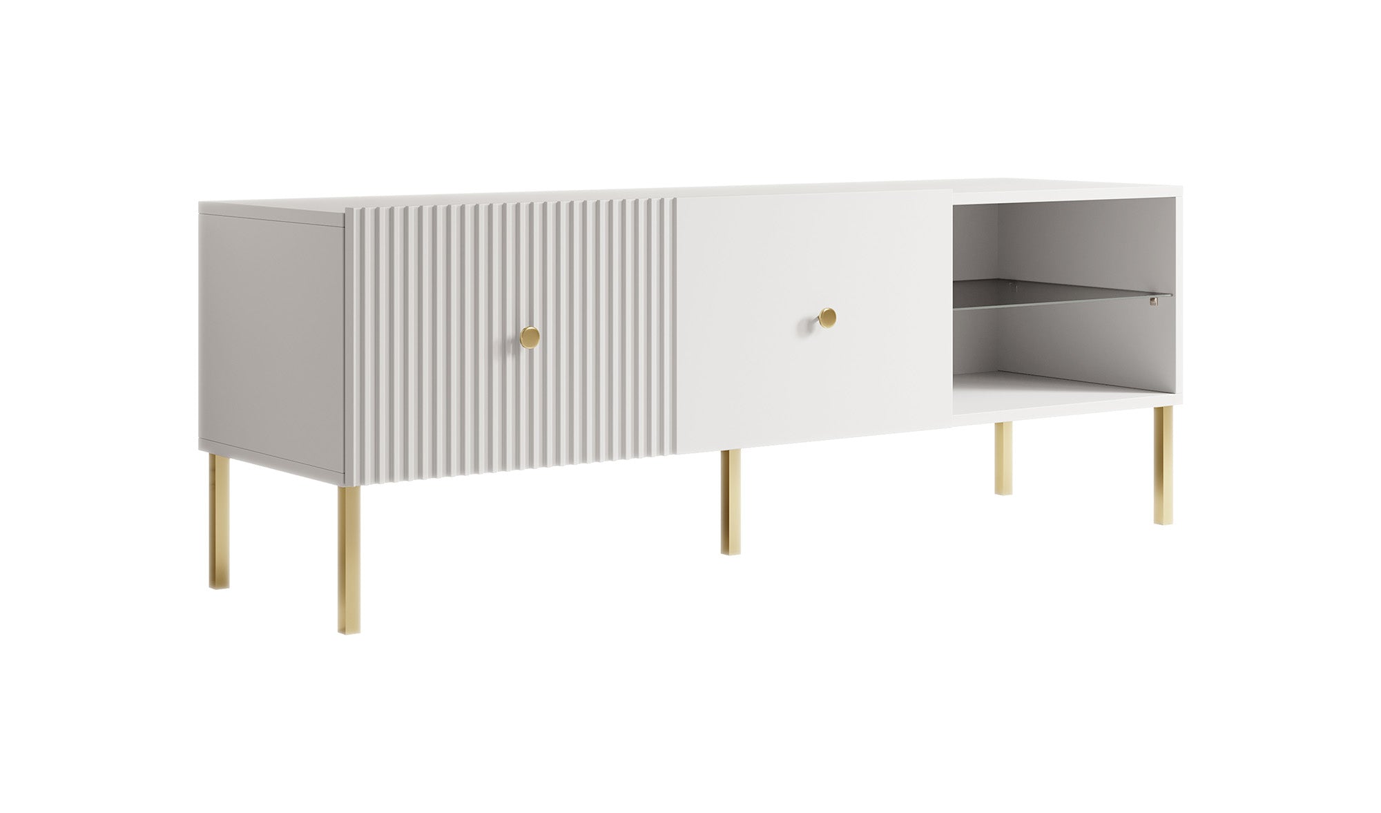 Meubella - TV-Meubel Vermont - Wit - 138 cm