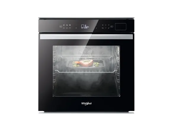 Whirlpool W Collection W6 OS4 4S2 H BL - Ovn - med dampfunktion - til indbygning - niche - bredde: 56 cm - dybde: 55 cm - højde: 58.3 cm - med selv-rengøring - Klasse A  - sort