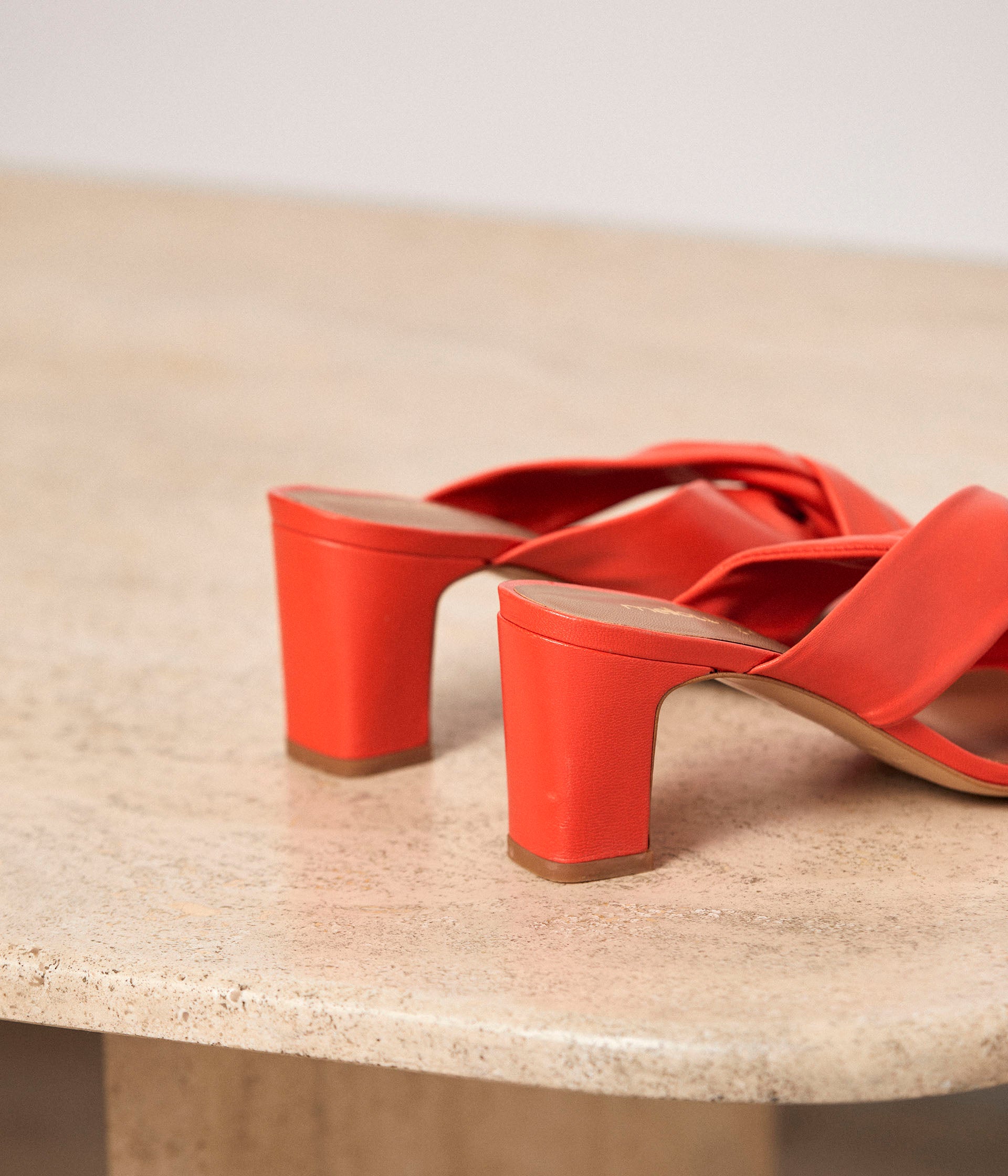 Mules cuir orange Malory