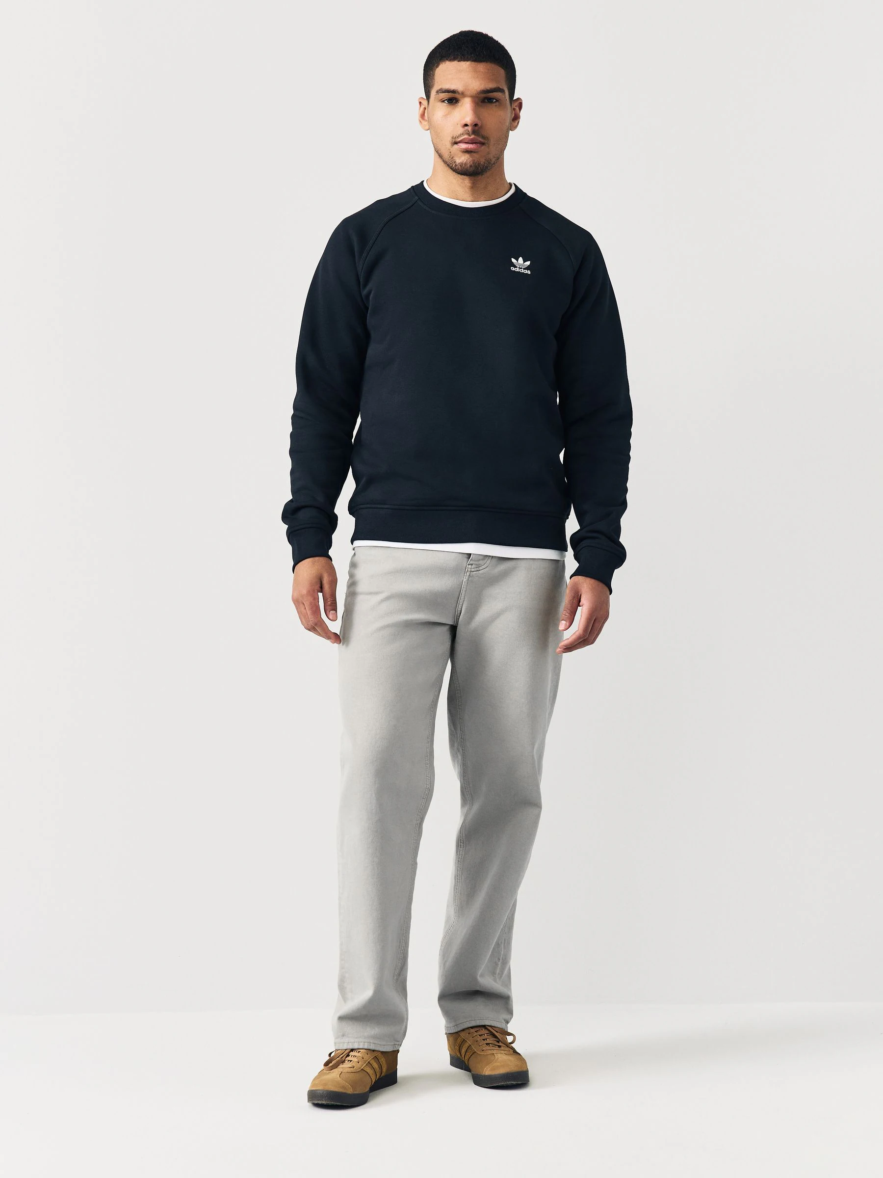 Zwart - adidas Originals Trefoil Essentials Crew Sweatshirt