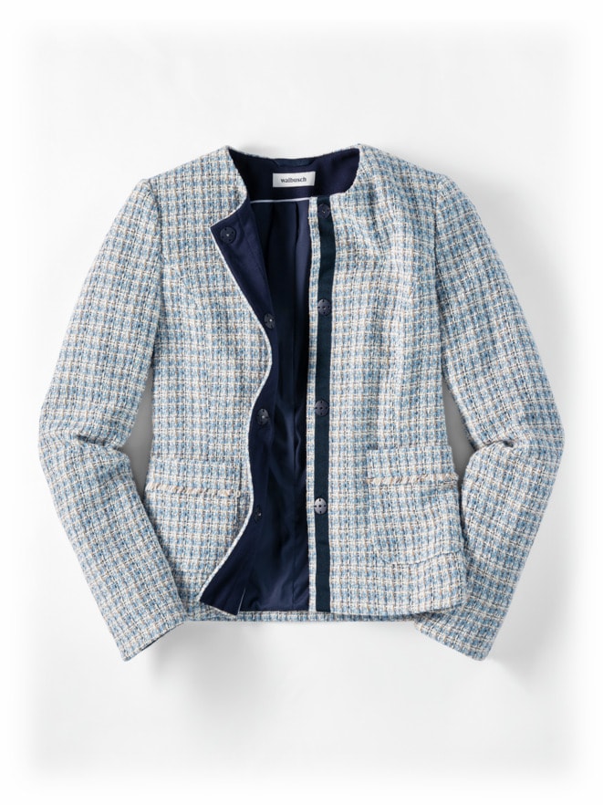 Rundhalsjacke Sommertweed