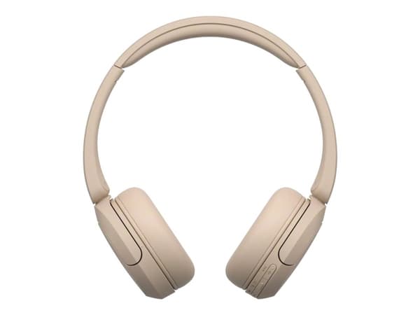 Sony WH-CH520 - Hodetelefoner med mikrofon - on-ear - Bluetooth - trådløs - beige