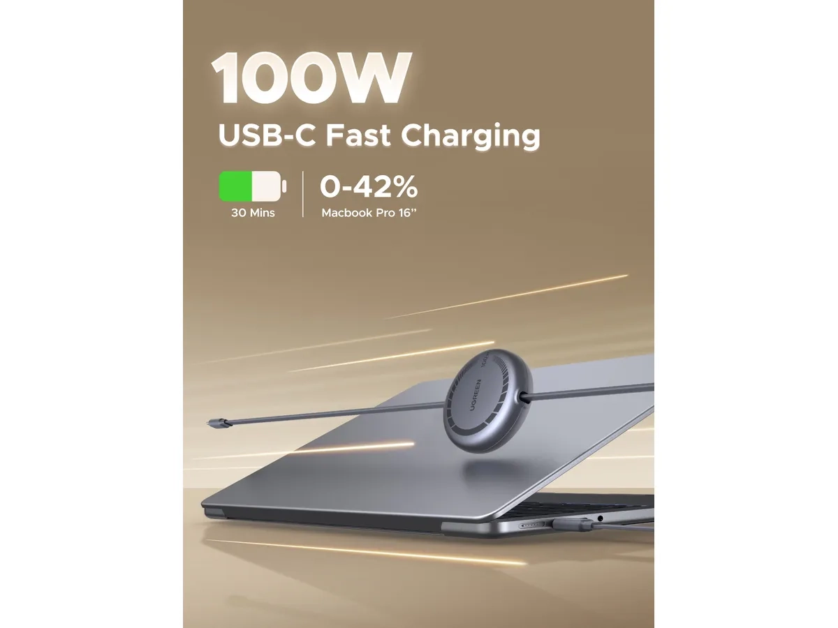 (1m) 100W Ausziehbares USB C auf USB C Ladekabel Datenkabel (65905) - Grau