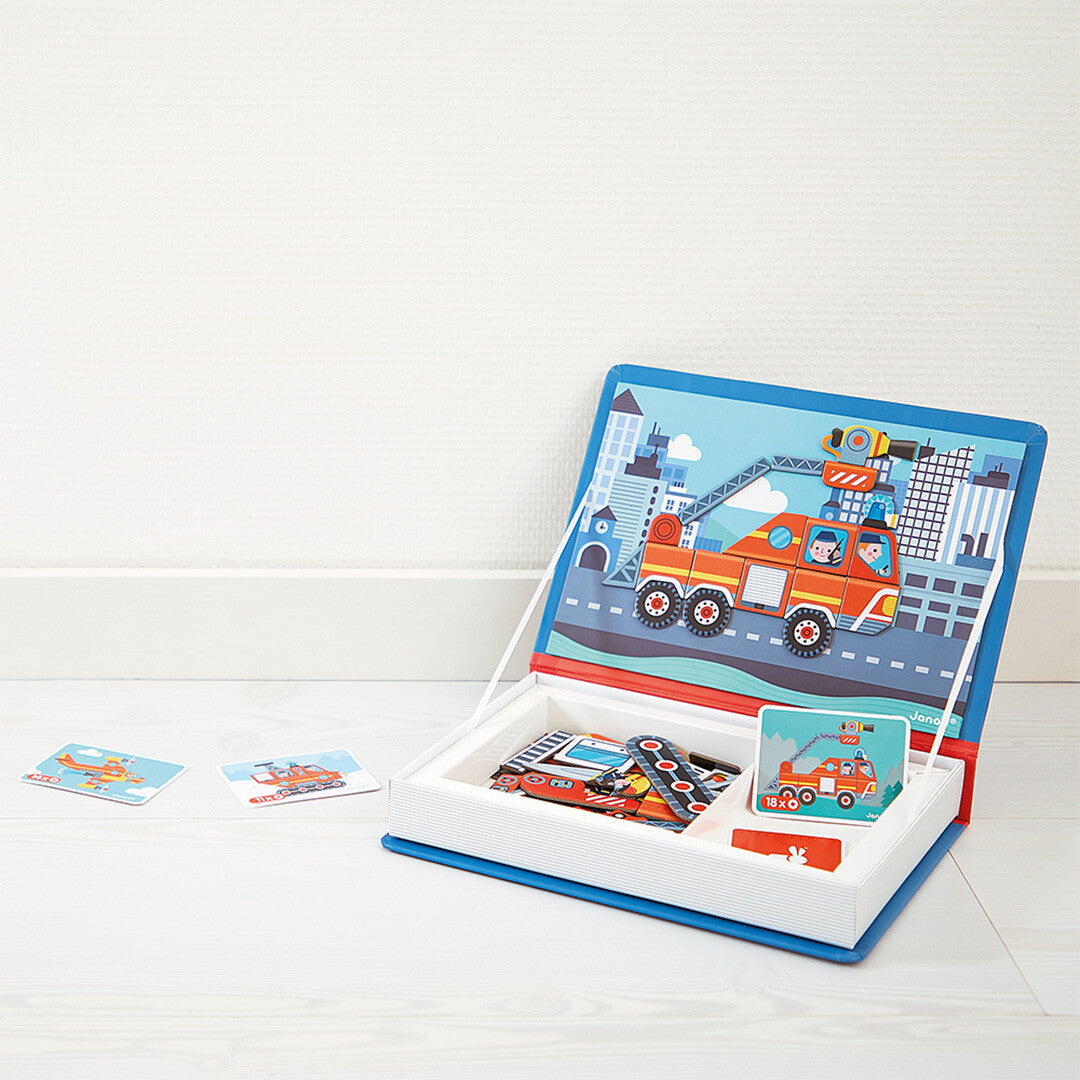 Janod magneetboek brandweer - 60st