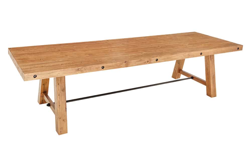 Massiver Esstisch FINCA 300cm vintage braun recyceltes Pinienholz