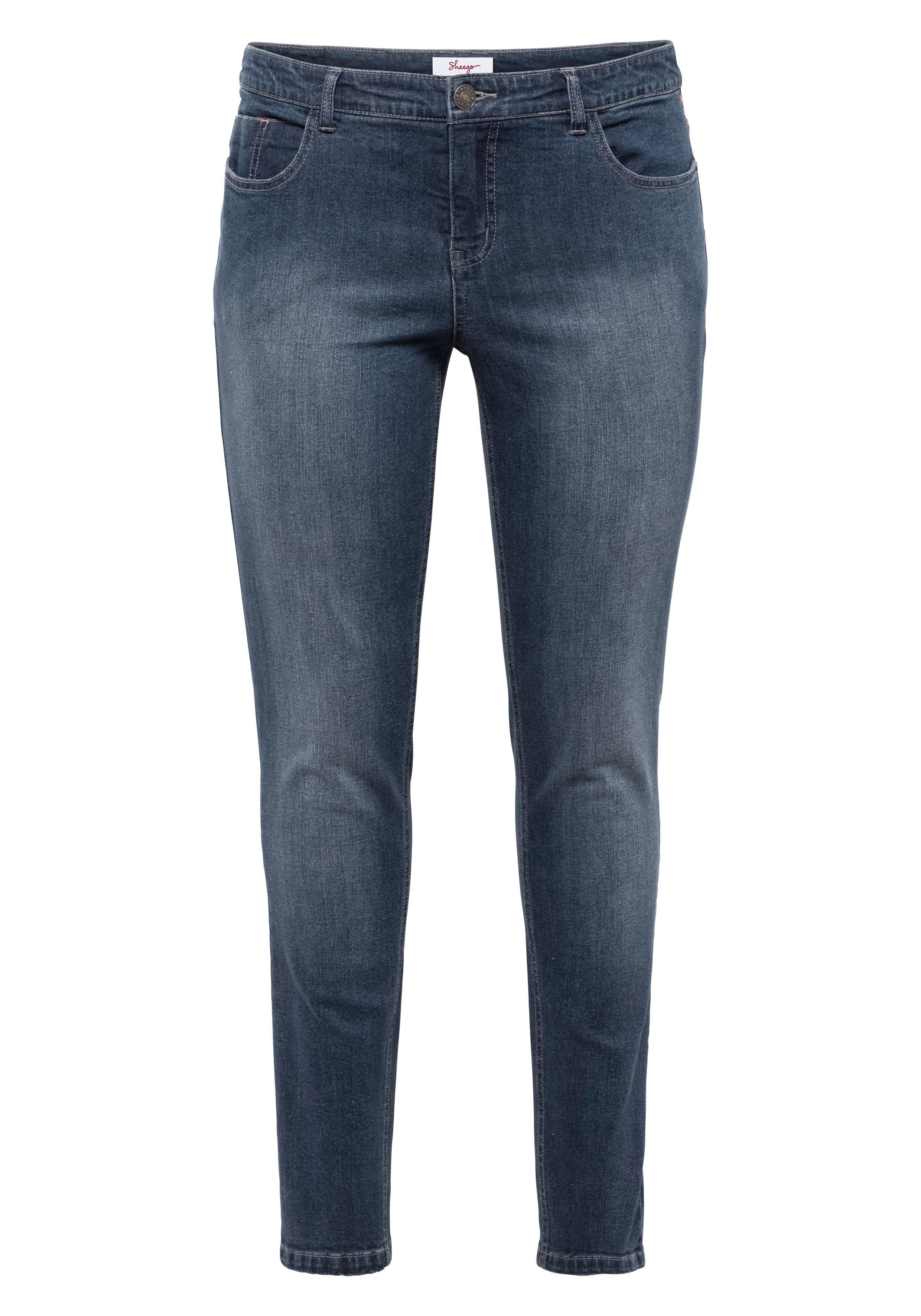 Schmale Stretch-Jeans mit Waschung