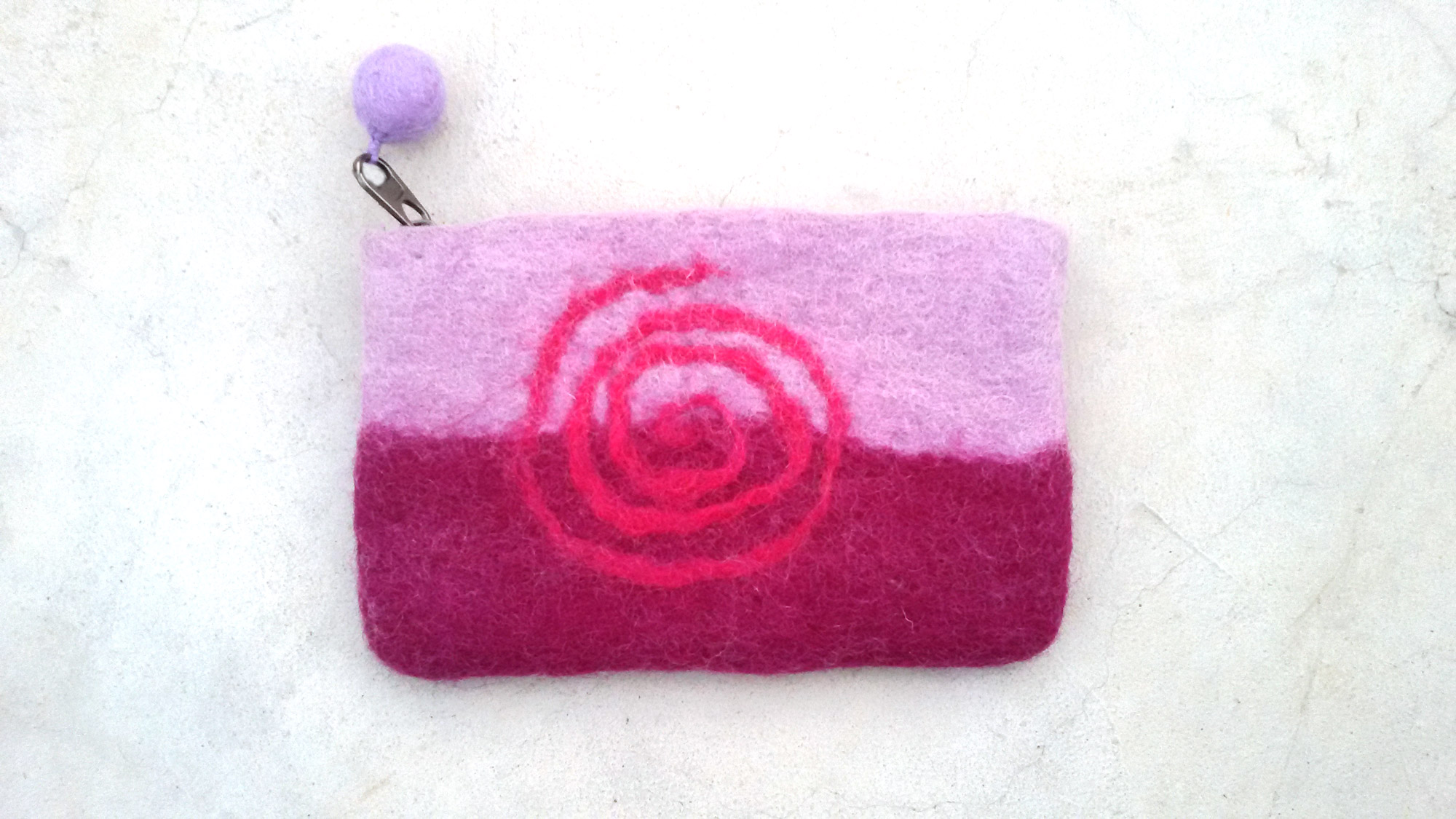 Filz-Etui 'Spirale' rosa-pink, B 16 cm, H 10 cm günstig bestellen