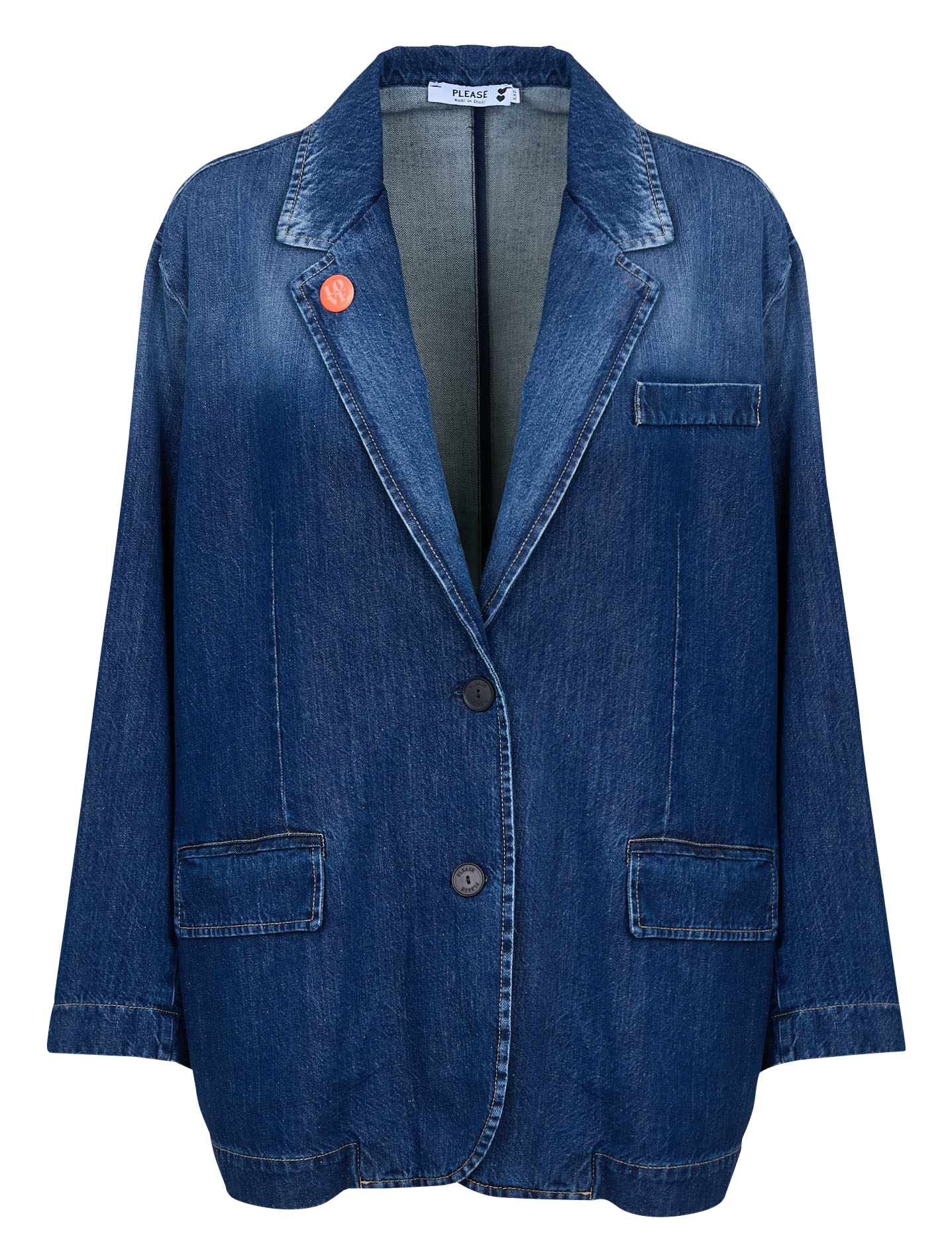 Veste en jean oversize en coton | Bleu