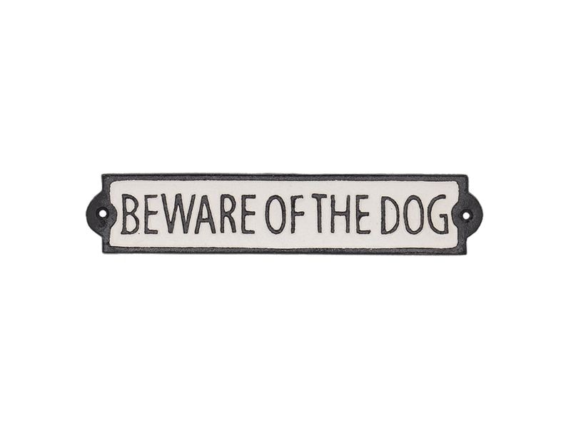Esschert Design Wandschild Beware of the dog 25.8 cm, Schwa Türschild