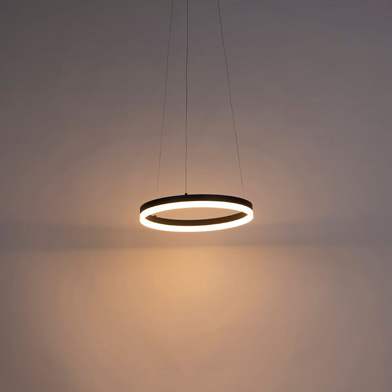Design hanglamp zwart 40 cm incl. LED 3-staps dimbaar - Anello