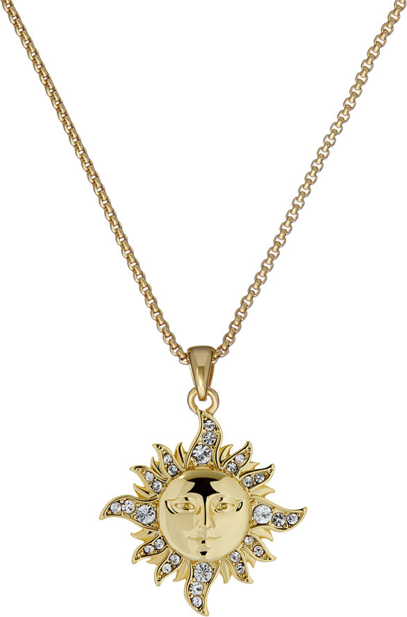 Ted Baker DELEST Sun Moon Crystal Pendant Gold tone