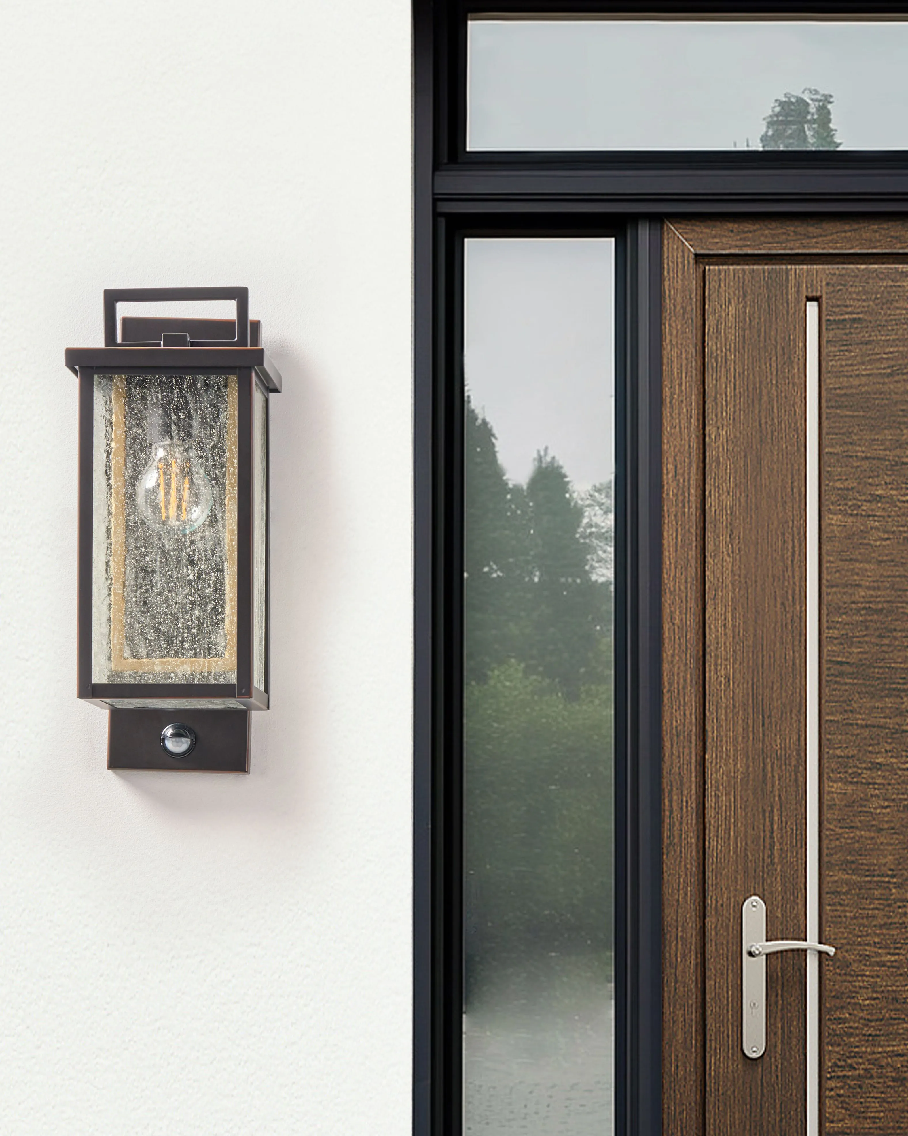 Buiten wandlamp GALA met bewegingssensor Zwart