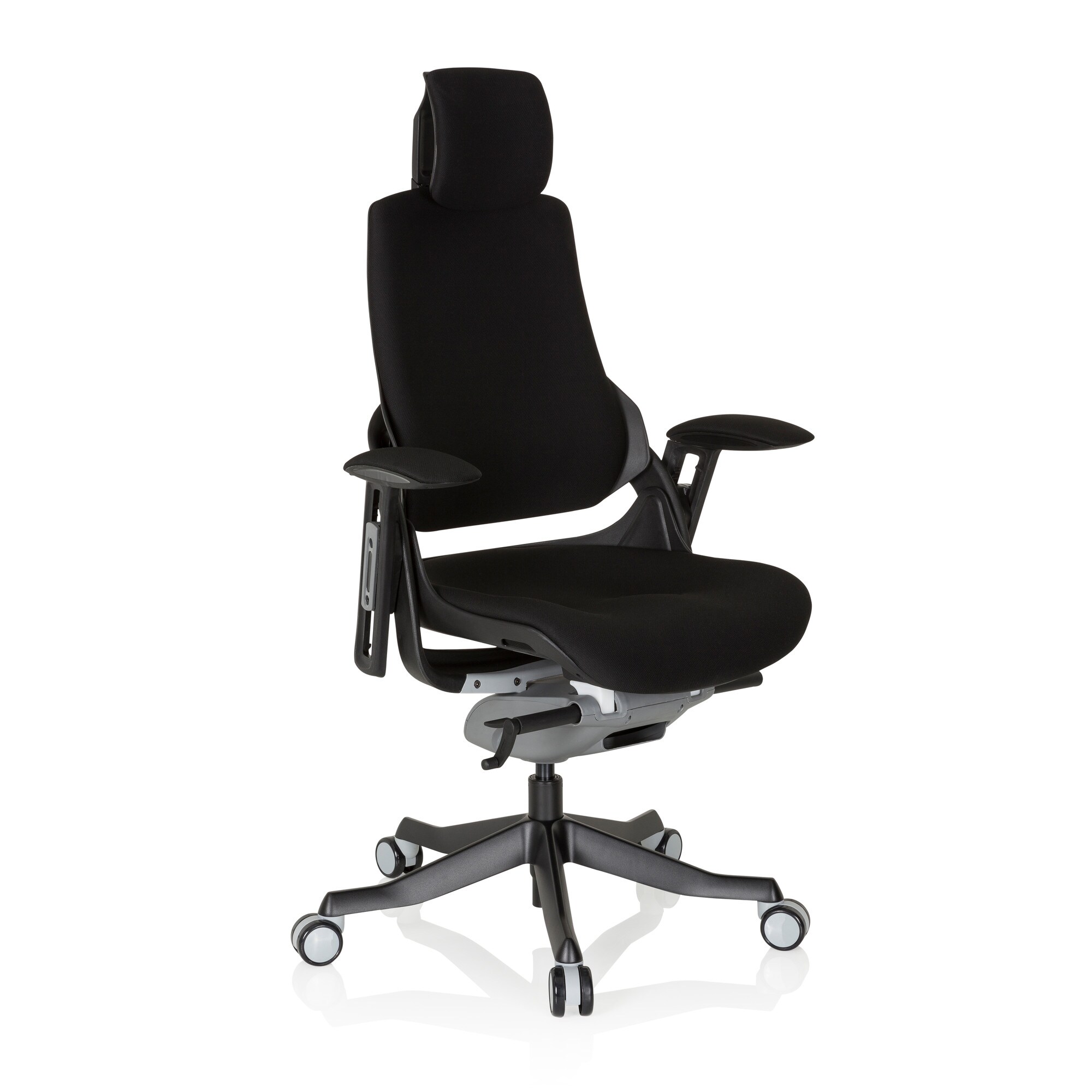 Profi Bürostuhl SPEKTRE BLACK Stoff mit Armlehnen (höhenverstellbar) hjh OFFICE