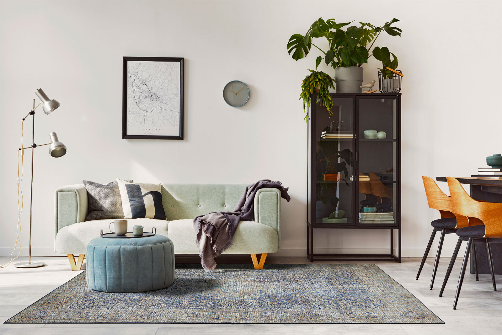 b. b home passion Teppich LOFT 240 x 340 cm blau/gelb