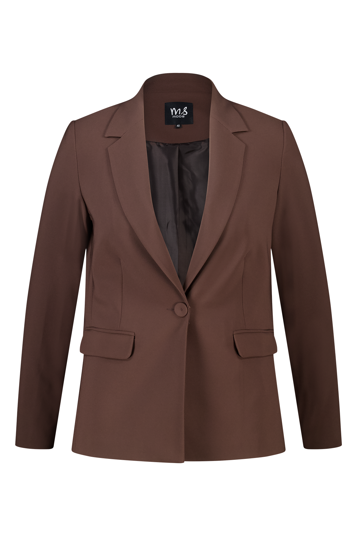 Klassieke blazer Donker bruin