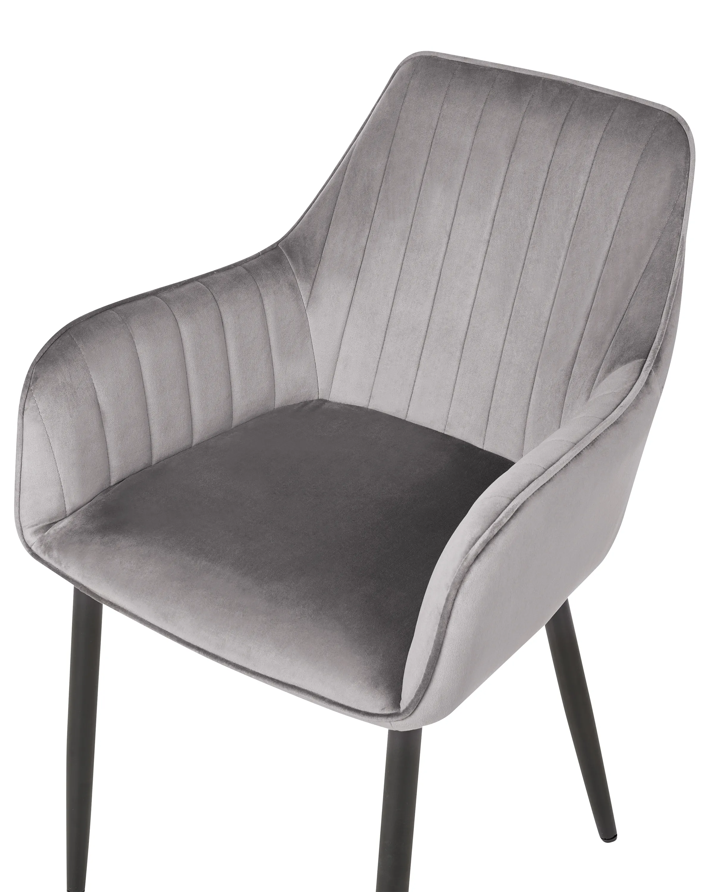 Set van 2 eetkamerstoelen WELLSTON Fluweel Donkergrijs