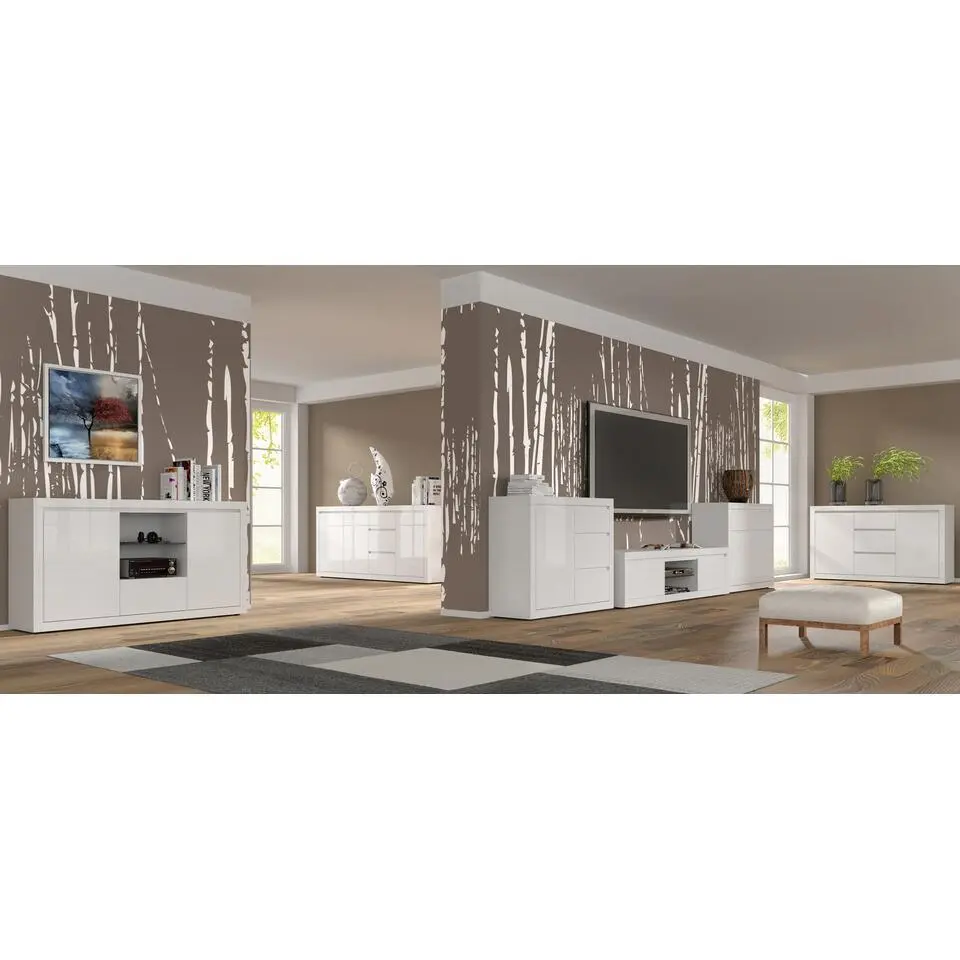 BELLO BIANCO IV dressoir 200 cm wit mat / glanzend