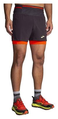 Short 2-en-1 Brooks High Point 2.0 3inch Noir/Rouge Homme