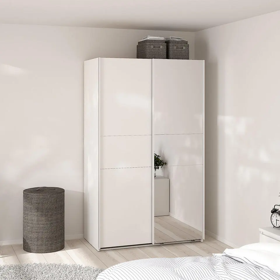 Hioshop Como schuifdeurkast 2 deuren 120x200cm wit