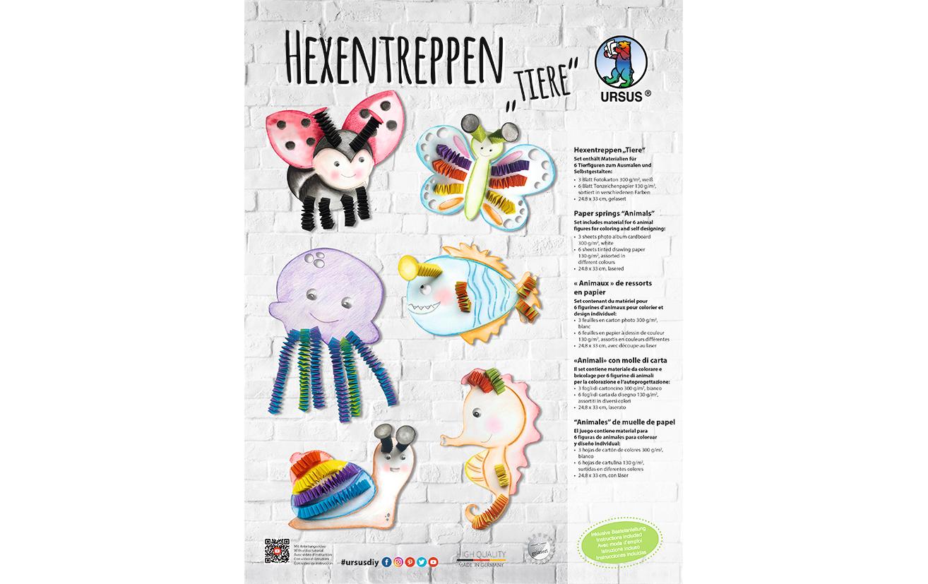 Bastelpapier Hexentreppe TierePapier zum Basteln