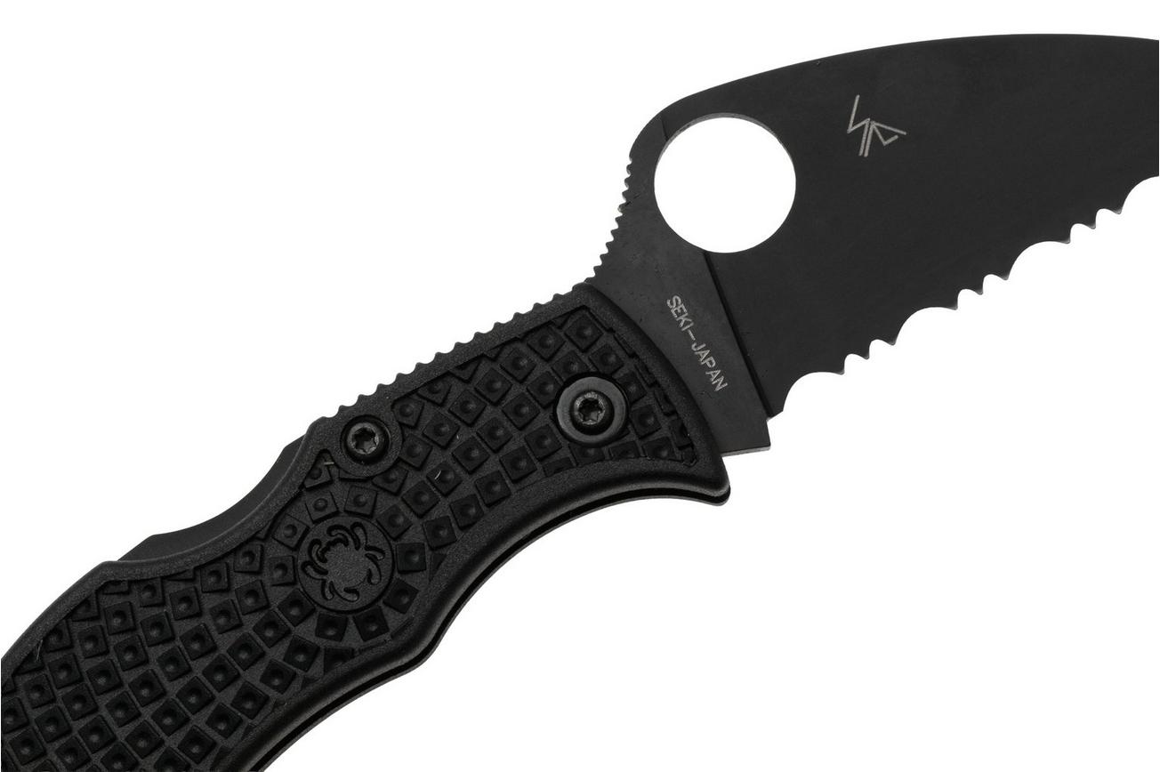Spyderco Manbug Wharncliffe Black MBKWSBK Black FRN serrated zakmes
