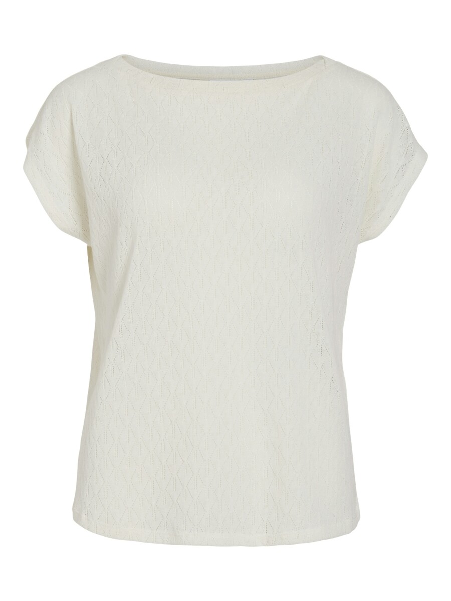 VILA<br>Camiseta de manga curta com decote canoa