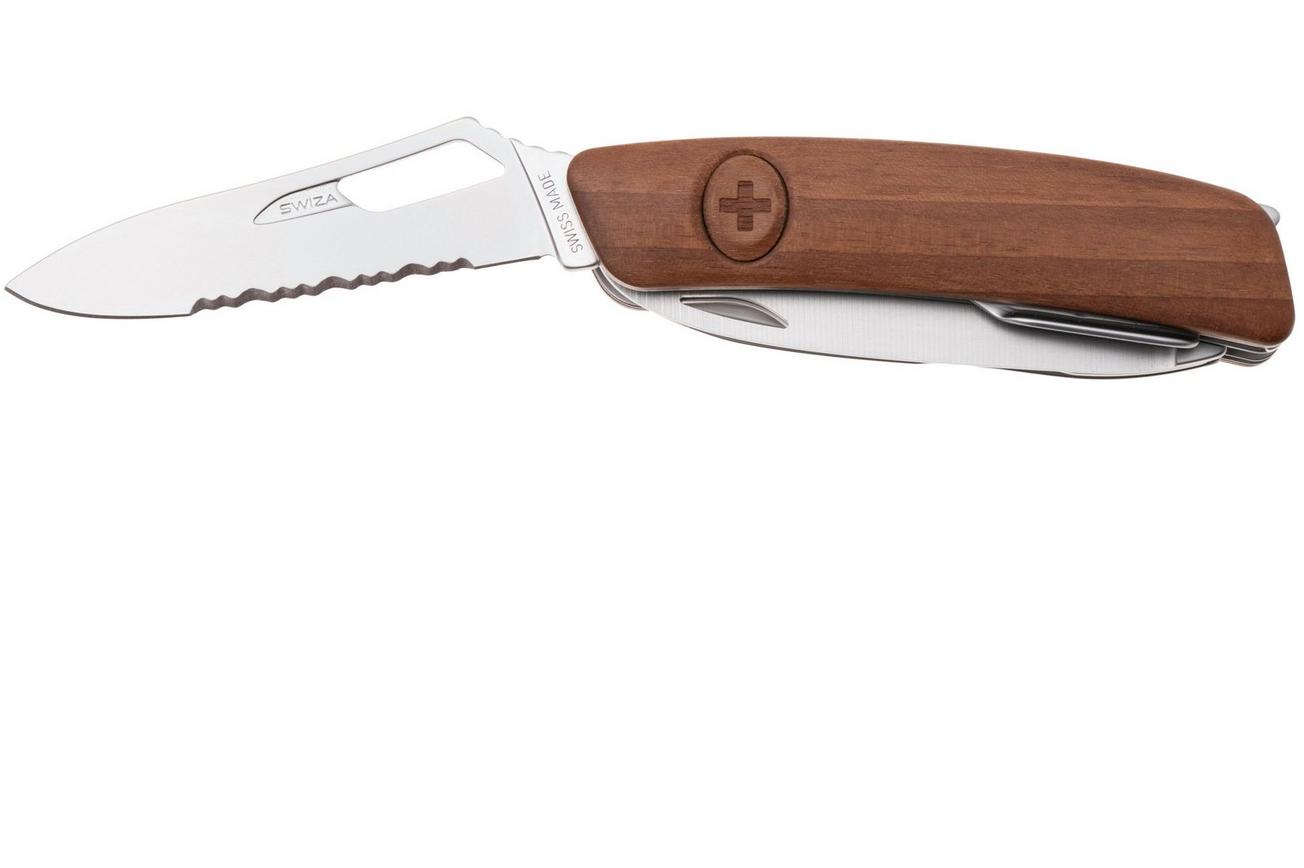 Swiza SH09 TR AM, KST.0136.6300, Walnut, Zwitsers zakmes, partly serrated, 9 tools
