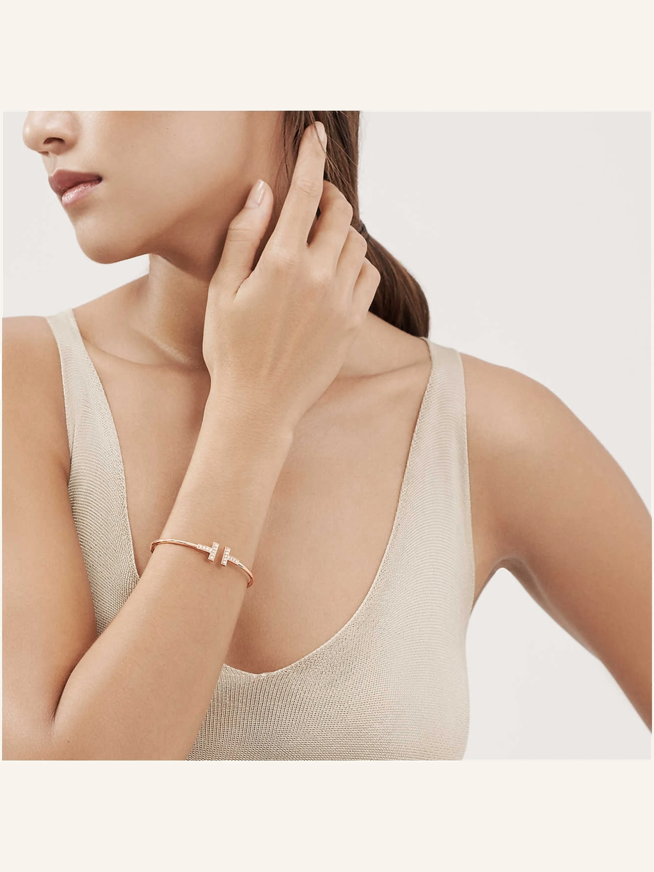 TIFFANY & Co. Tiffany T Wire ARMREIF aus 18 Karat Roségold mit Diamanten