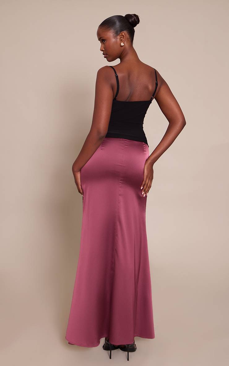 Prune Jupe Longue Fluide En Satin