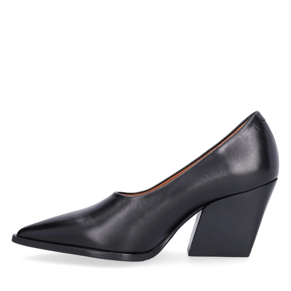 Billi Bi  A7479 stilet med chunky hæl - Black calf