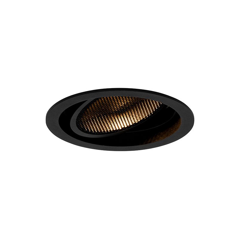 Moderne inbouwspot zwart verstelbaar - Coop 111 Honey