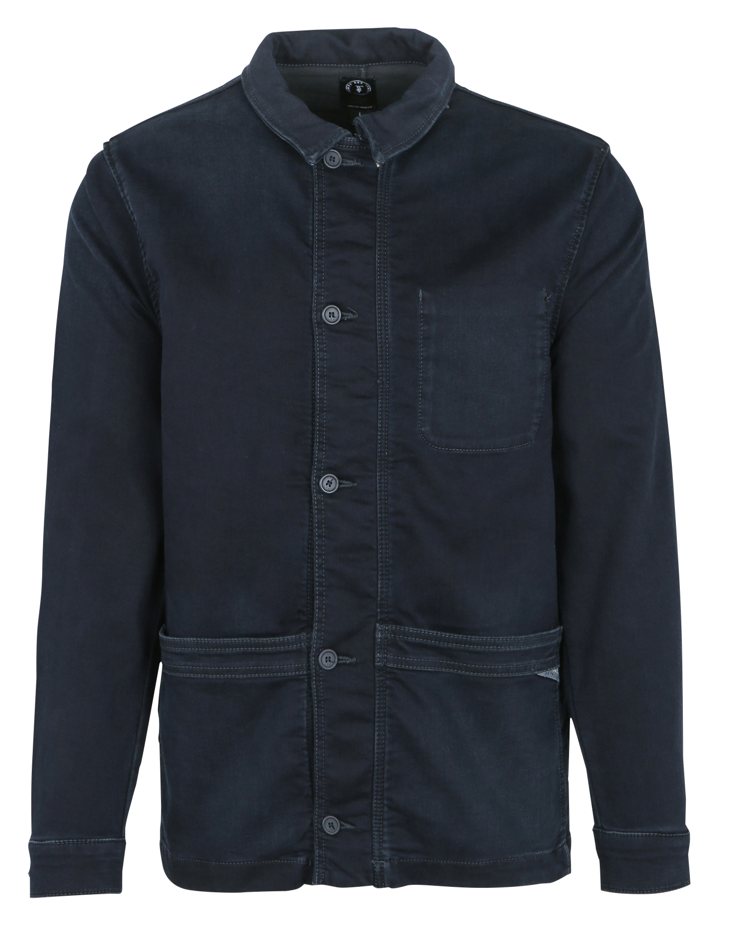 CARVOS - Surchemise droite en coton mélangé | Noir