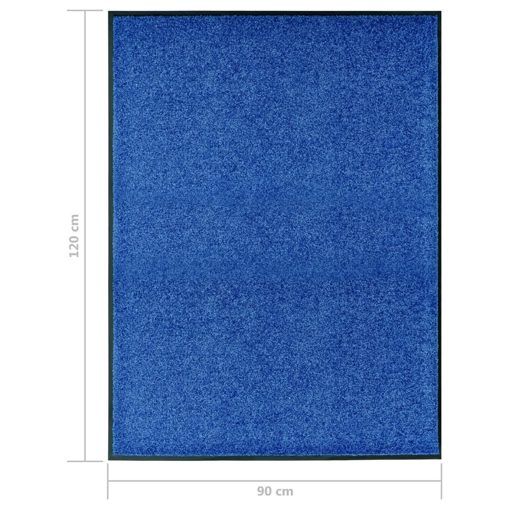 Paillasson lavable bleu 90x120 cm