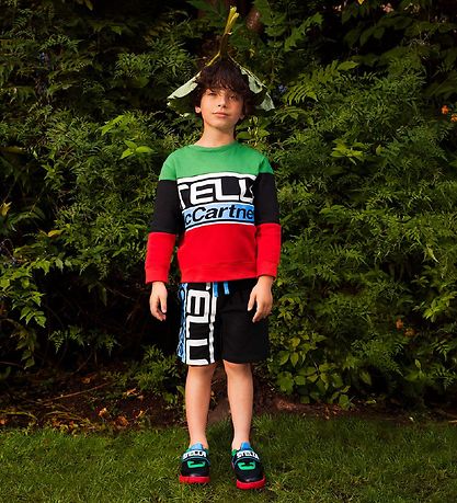 Stella McCartney Kids Shorts - Sweat - Sort m. Hvid/Bl?