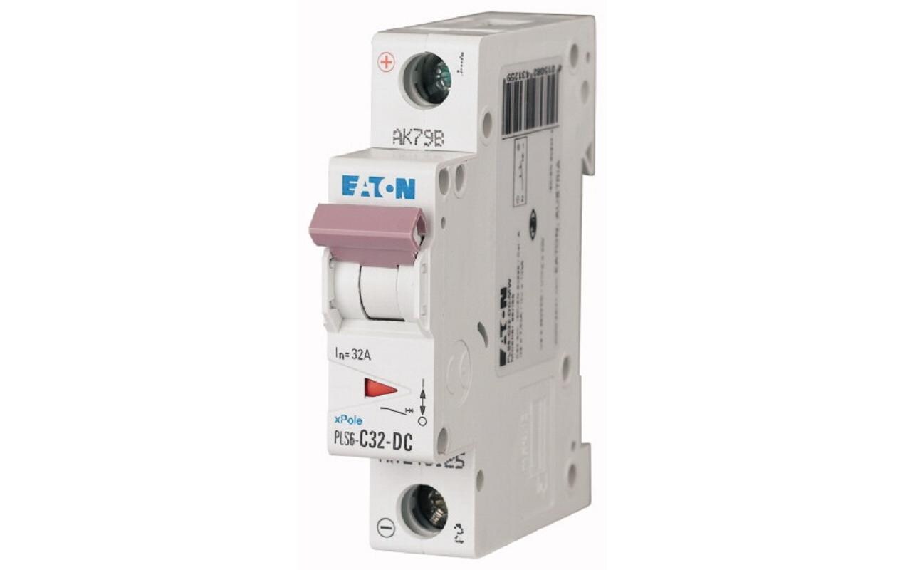 Leitungsschutzschalter 220 V DC, 32 A, 1-PolLeitungsschutzschalter PLS6-C32-DC-MW-DC für DC-Anwendungen