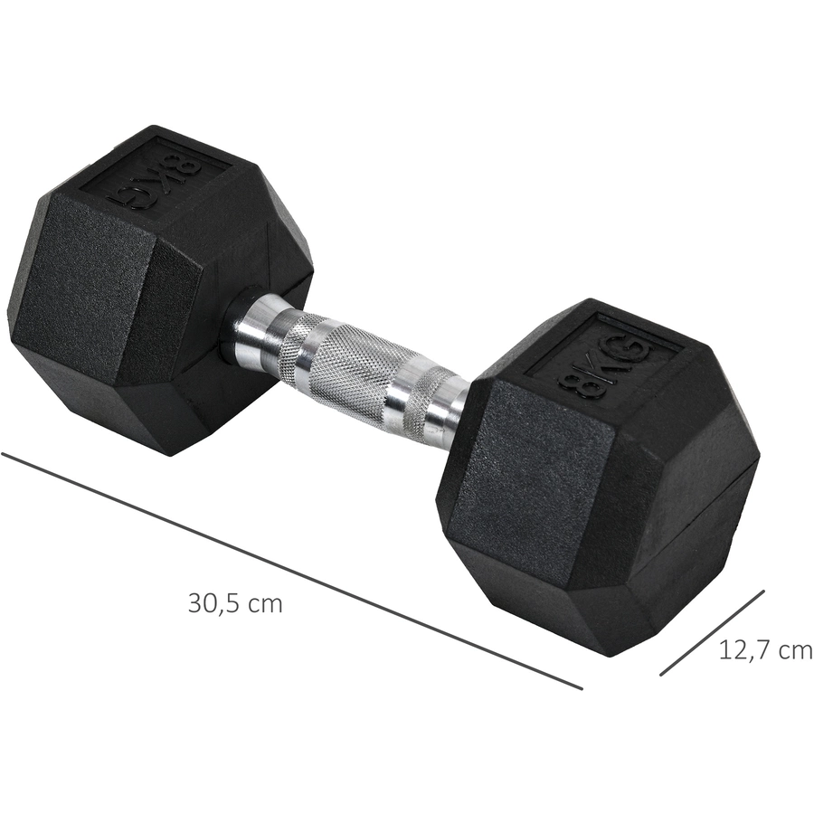 HOMCOM Kurzhantel 2er Set in Hexagon Form schwarz, silber