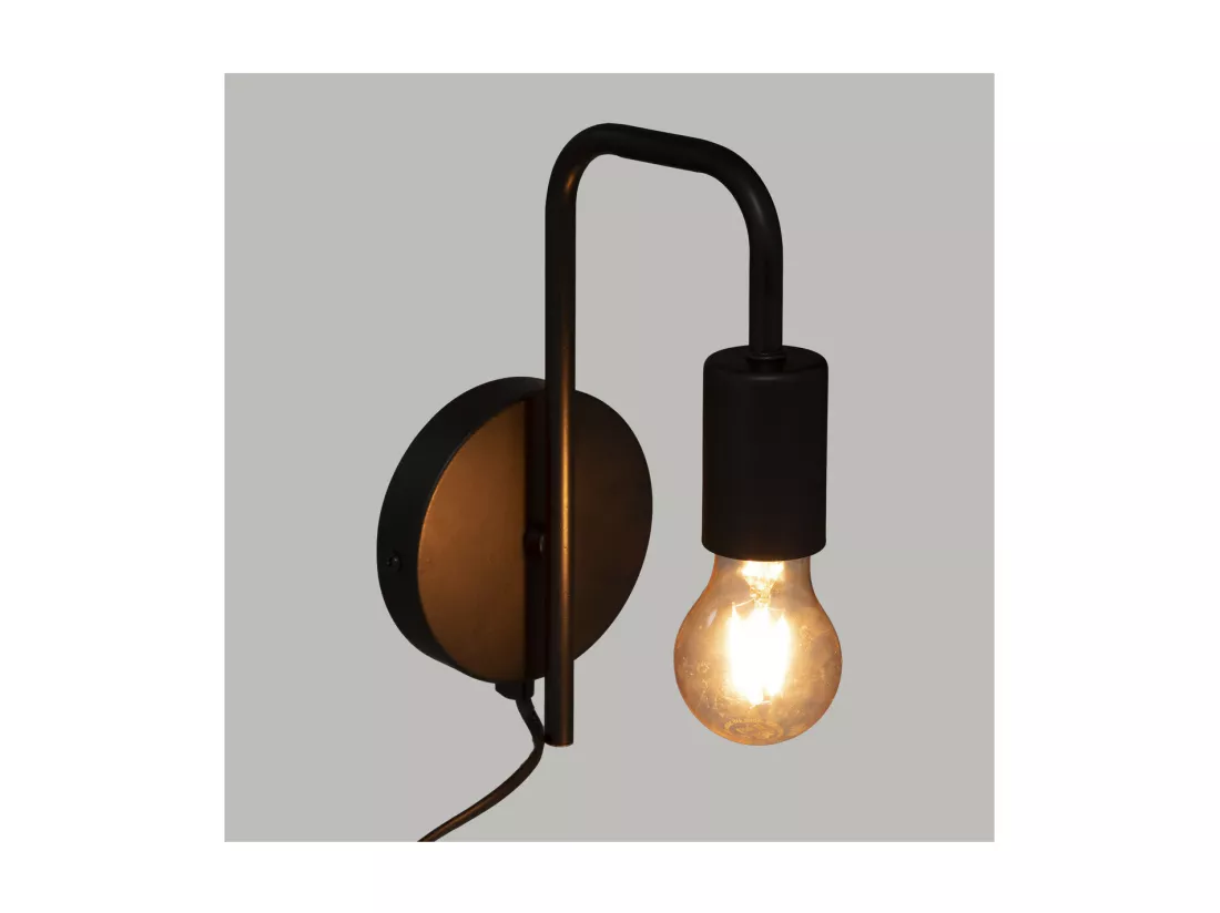 Applique murale en métal Noir H 25 cm