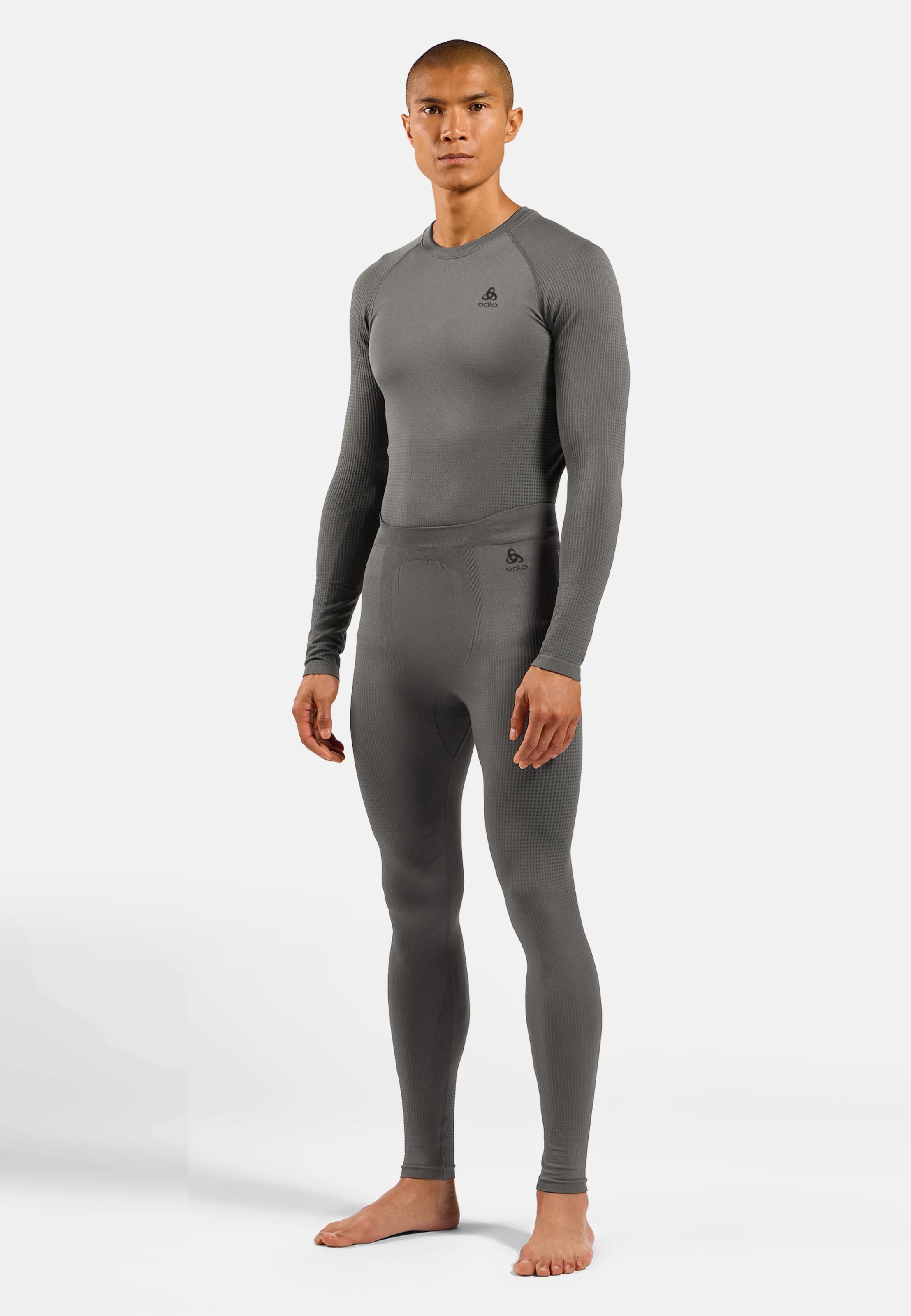 Performance Warm Base Layer Tights in grey melange - black