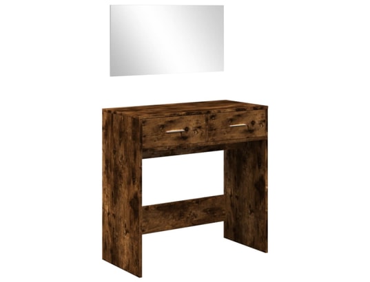 VIDAXL - Coiffeuse avec miroir chêne fumé 80x39x80 cm