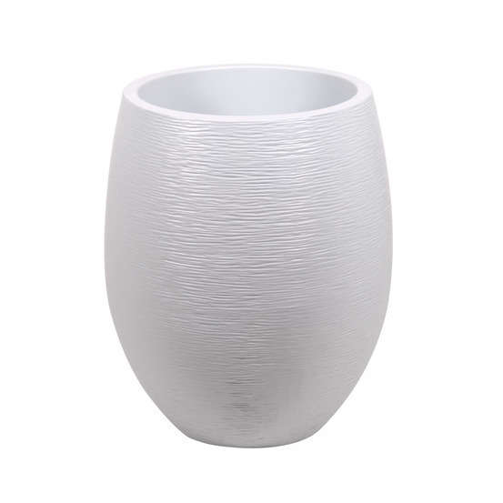 Pot Egg Graphit, blanc cérusé Ø 50 x H. 60 cm